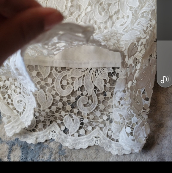 Reverse strapless Lace White Dress Sz Medium - Picture 3 of 9